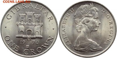 ФИКС!  Гибралтар 1 Крона Замок Шайба Года 1967, 1968, 1970 - 74-722_b