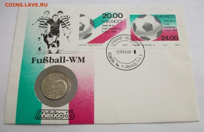 КПД Мексика 25 песо 1985 Чемпионат Мира футбол Серебро - 100_7067