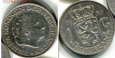 Нидерланды 1 гульден 1955 Королева Юлиана - нидерланды.JPG