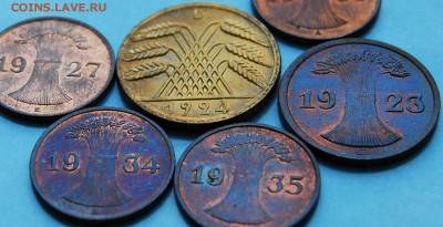 6 монет Веймар Германия 1923-1935. Оценка состояния - 177