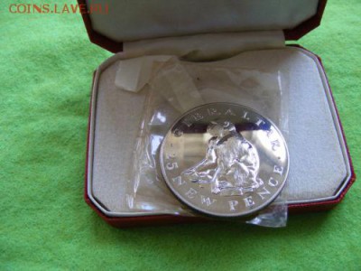 Гибралтар 25 пенсов 1971 Серебро Обезьяна - 30256936
