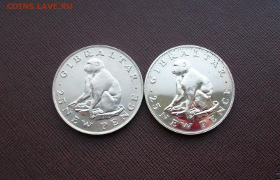 Гибралтар 25 пенсов 1971 Серебро Обезьяна - 100_7570