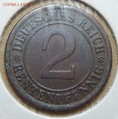 2 рентенпфеннига 1923 А, Веймар. республика, до 22.00 18.05. - P1160733.JPG