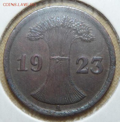 2 рентенпфеннига 1923 А, Веймар. республика, до 22.00 18.05. - P1160734.JPG