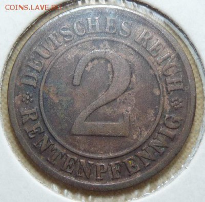 2 рентенпфеннига 1923 D, Веймар. республика, до 22.00 18.05. - P1160735.JPG