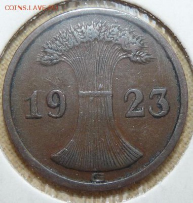 2 рентенпфеннига 1923 G, Веймар. республика, до 22.00 18.05 - P1160741.JPG