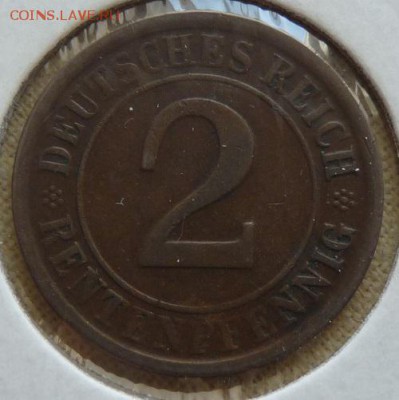 2 рентенпфеннига 1924 А, Веймар. республика, до 22.00 18.05. - P1160742.JPG