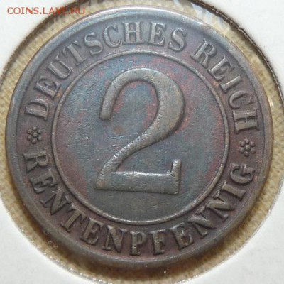 2 рентенпфеннига 1924 D, Веймар. республика, до 22.00 18.05. - P1160750.JPG