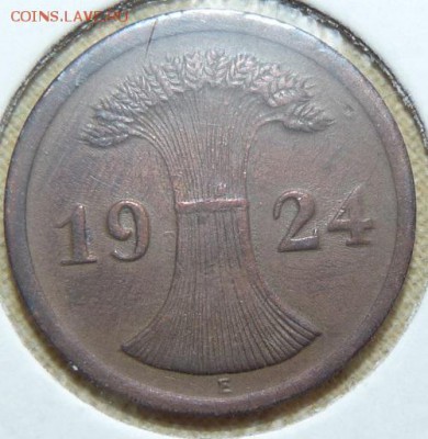 2 рентенпфеннига 1924 Е, Веймар. республика, до 22.00 18.05. - P1160753.JPG