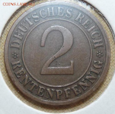 2 рентенпфеннига 1924 F, Веймар. республика, до 22.00 18.05. - P1160754.JPG