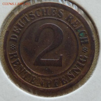 2 рентенпфеннига 1924 G, Веймар. республика, до 22.00 18.05. - P1160756.JPG