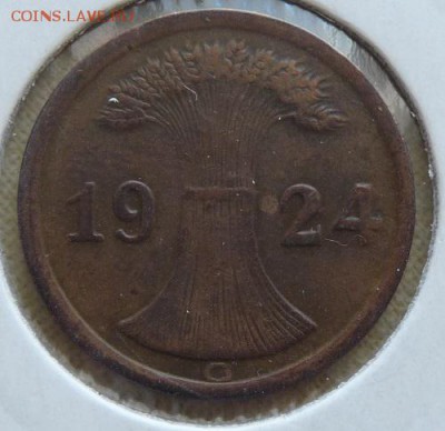 2 рентенпфеннига 1924 G, Веймар. республика, до 22.00 18.05. - P1160758.JPG