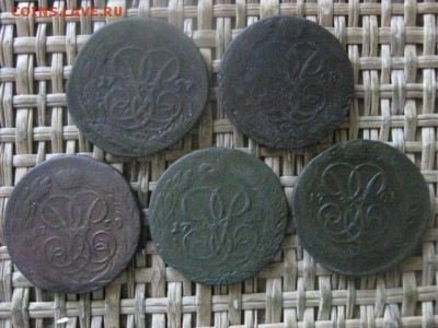 Копейки Елизаветы, 5 шт. Погодовка 1757-1761г. До 18.05.17г. - 032.JPG