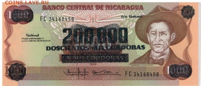Никарагуа 200000 кордоба 1990 до 22.05.17 в 22.00мск (Д407) - 1-ник200000а