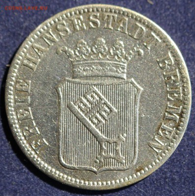 С 1 РУБ. ВОЛЬНЫЙ ГОРОД БРЕМЕН 12 грот 1859г. до 22.05 - IMG_6723.JPG