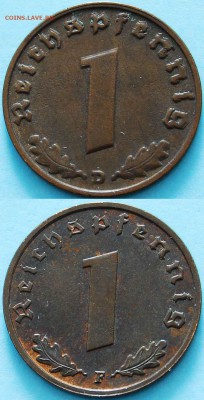Германия 1 рпфенниг 1939. Двойной удар - оценка - 393