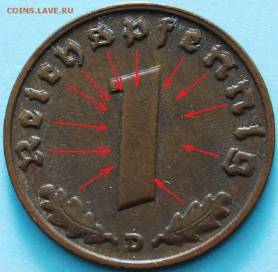 Германия 1 рпфенниг 1939. Двойной удар - оценка - 395