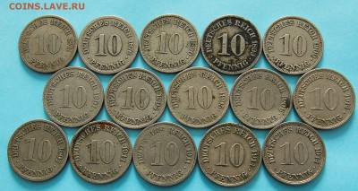 [ФИКС 50 РУБЛЕЙ] Германия. Кайзер 10 пфеннигов 1874-1915(15) - 420