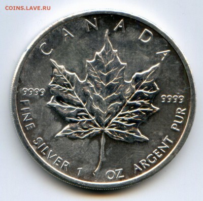 Канада $5. 2011. Кленовый лист Серебро9999. 31,1g до21.05в22 - CWSC106