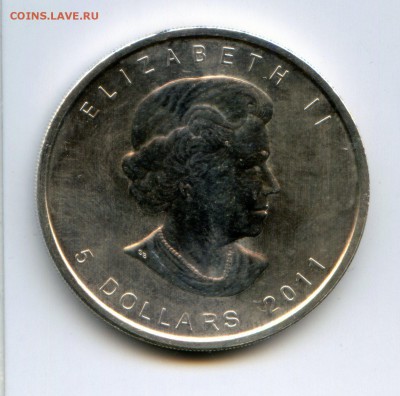 Канада $5. 2011. Кленовый лист Серебро9999. 31,1g до21.05в22 - CWSC107