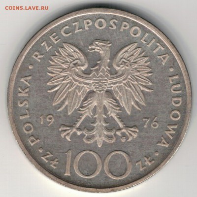Ag Польша 100 злотых 1976 Пулавский 22.05 в 22.00мск (Е12) - 5-п100з76п1