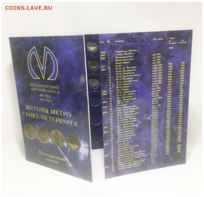 Альбом-планшет картонный для Жетонов Питерского Метро - жетоны4