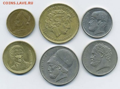 Подборка драхм Греции, 6 шт. - подборка_Греция-6шт_р
