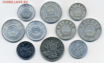 Подборка монет Китая, 10 шт. - подборка_Китай-10шт_а