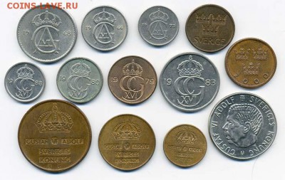 Подборка монет Швеции, 13 шт. - подборка_Швеция-13шт_а