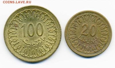 Тунис 20 и 100 миллимов 1960 - реверс. - Тунис_100-20-миллим_1960_р