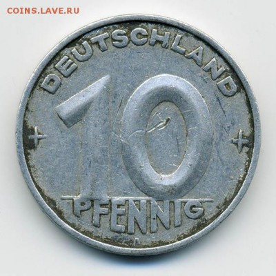 Германия 10 пфенигов 1950 - реверс. - Германия_10пфенигов-1950_Р