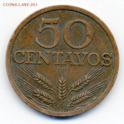 Португалия 50 сентаво 1976 - реверс. - Португалия_1976-50сентаво_Р
