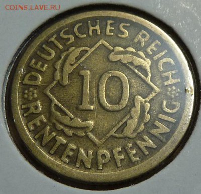 10 рентенпфен. 1924 D, Веймар. республика, до 22.00 25.05. - P1170495.JPG