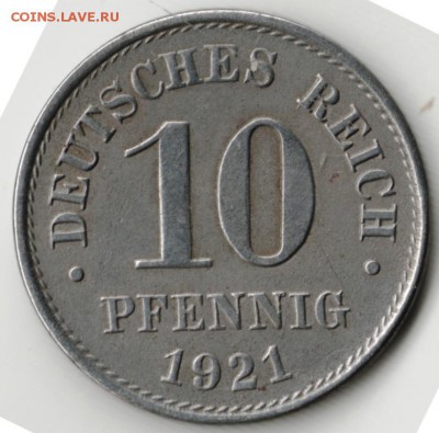 Германия 10 пфеннигов 1921 А до 24.00 26.05.17 г. - Scan-170518-0025