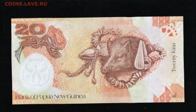 ПАПУА НОВАЯ ГВИНЕЯ 20 КИНА 2008 ЮБИЛЕЙНАЯ - 4 001