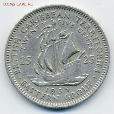 Восточные Карибы 25 центов - реверс. - Восточные-Карибы_1955-25центов_Р
