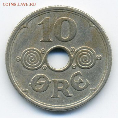 Дания 10 эре 1929 - реверс. - Дания_1929-10эре_Р