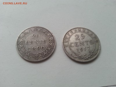Ньюфаундленд 20 центов 1890 и 25 центов 1917 - 20170521_093318