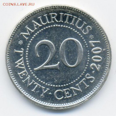 Маврикий 20 центов 2007 - реверс. - Маврикий_20центов-2007_Р