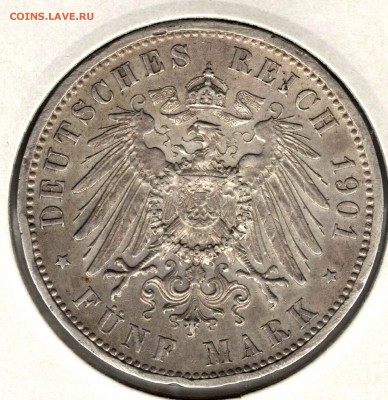 Германия. 5 марок 1901. Династия. С 3000. До 24.05 - 34