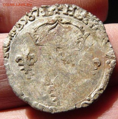 Двойной су 1587 год. Генрих III (1574-1589) Франция - 4vohnVC