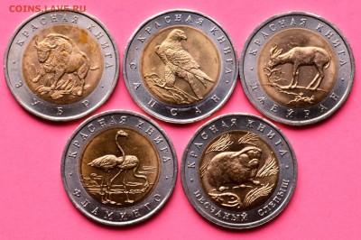 Набор Красная книга 1994. 5 монет. Мешковой UNC 30.05 23-00 - DSC_0470.JPG