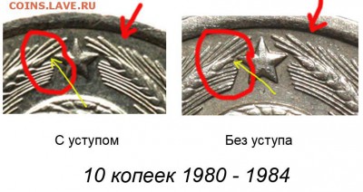 10 коп 1985 без уступа? - 10 копеек 1980 - 1984