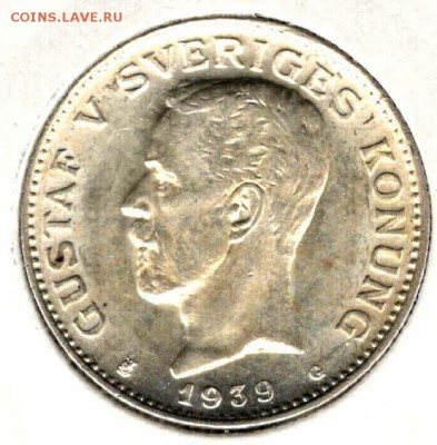Швеция. 1 крона 1939. Отличная. С 700. До 27.05 - 24