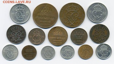 15 монет Швеции - подборка_15шт-Швеция_а