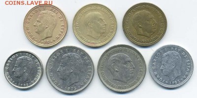 7 монет Испании - подборка_Испания-7шт_а