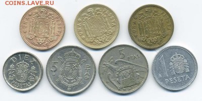 7 монет Испании - подборка_Испания-7шт_р