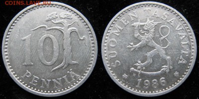 21.Ходячка Финляндии 1963-2000г. - 21.3. -Финляндия 10 пенни 1986 N    5058