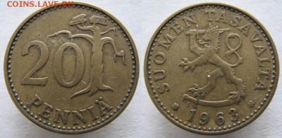 21.Ходячка Финляндии 1963-2000г. - 21.5. -Финляндия 20 пенни 1963