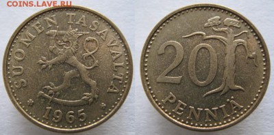 21.Ходячка Финляндии 1963-2000г. - 21.7. - Финляндия 20 пенни 1965